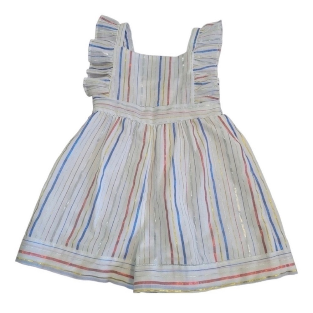 Pastourelle By Pippa & Julie White Striped Glitter Romper Size 24 months